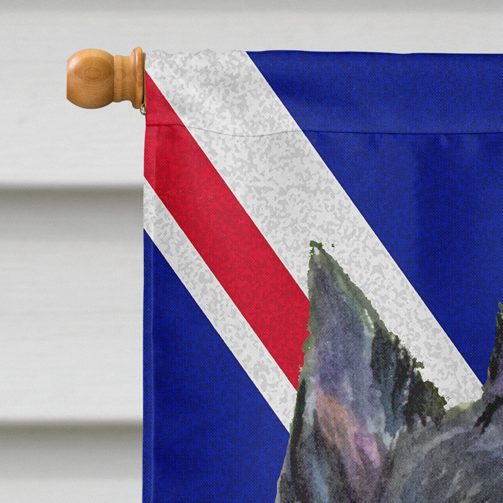 Scottish Terrier with English Union Jack British Flag House Flag 28x40 Porch Sleeve Pole Decorative Outside Yard Banner Artwork Wall Hanging, Polyester