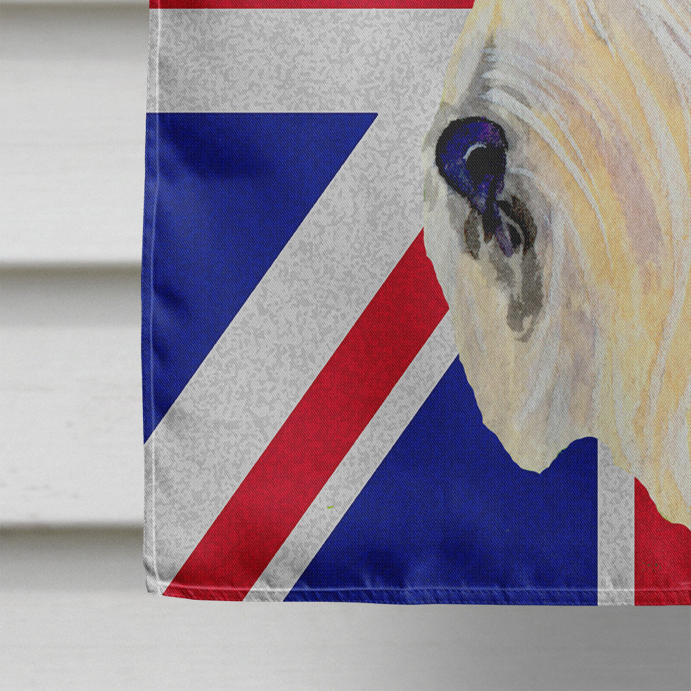 Scottish Terrier Wheaten with English Union Jack British Flag House Flag 28x40 Porch Sleeve Pole Decorative Outside Yard Banner Artwork Wall Hanging, Polyester