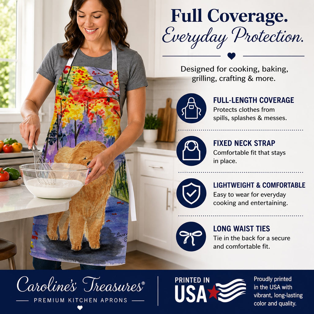 Chow Chow Apron Cooking Kitchen Server Baking Crafts Gardening for Adult Women Men, Unisex, Large, Multicolor