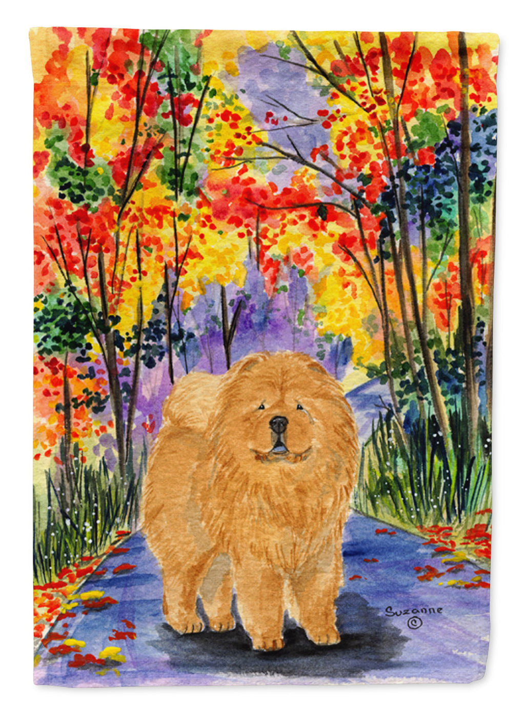 Chow Chow House Flag 28x40 Porch Sleeve Pole Decorative Outside Yard Banner Artwork Wall Hanging, Polyester
