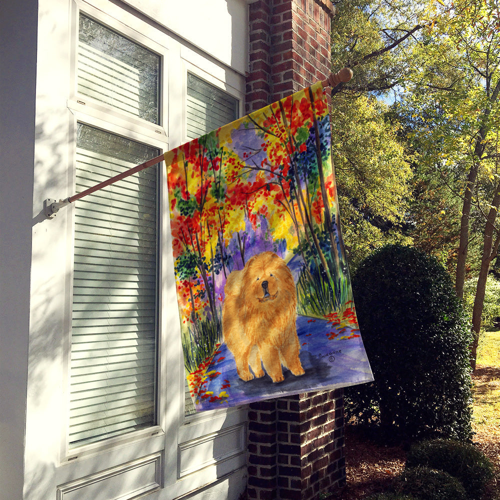 Chow Chow House Flag 28x40 Porch Sleeve Pole Decorative Outside Yard Banner Artwork Wall Hanging, Polyester
