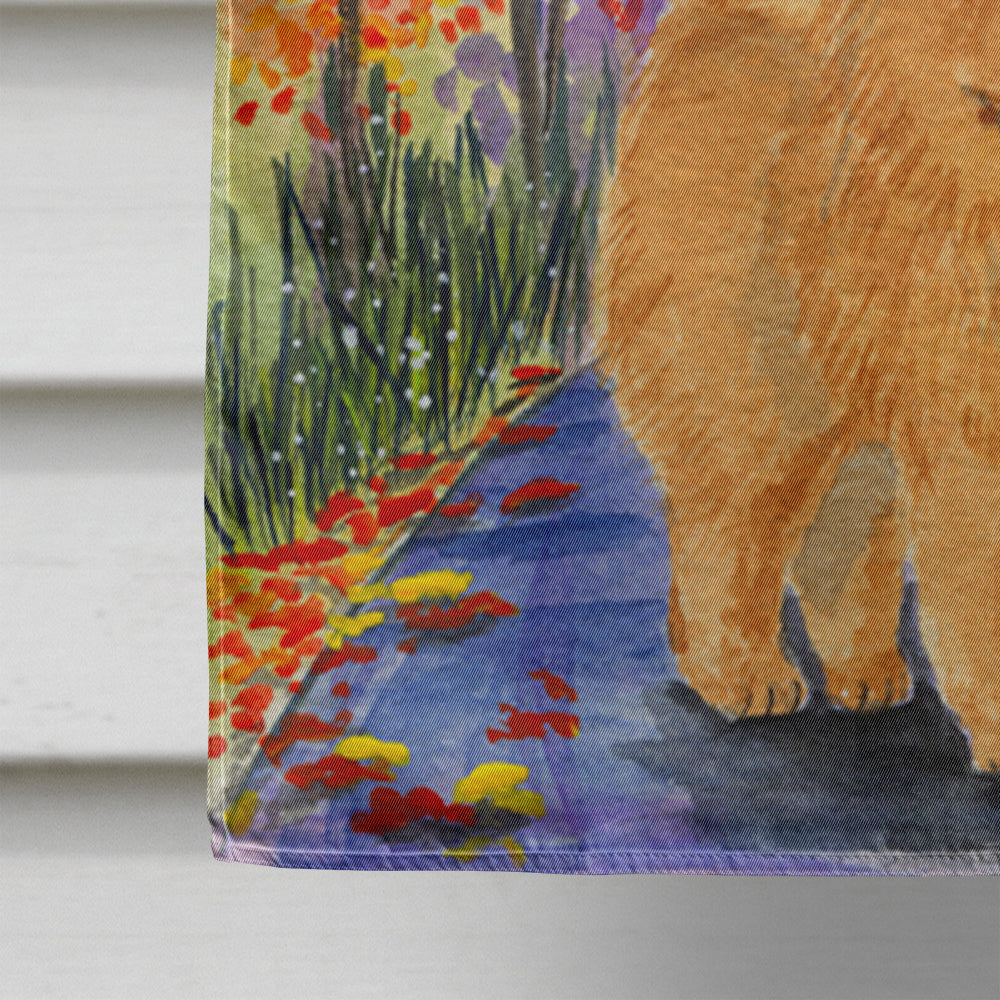Chow Chow House Flag 28x40 Porch Sleeve Pole Decorative Outside Yard Banner Artwork Wall Hanging, Polyester
