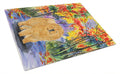 Chow Chow Cutting Board Tempered Glass Kitchen Cutting Surface, Heat Resistant Chopping, Non-Slip Feet, Food Prep & Serving