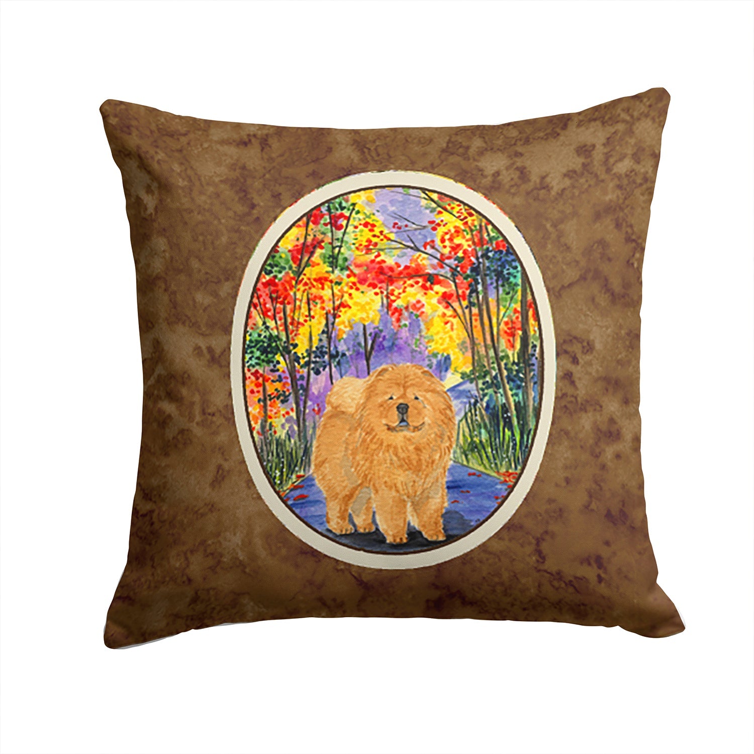 Chow Chow Decorative Throw Pillow 14x14 Indoor Outdoor Accent Cushion, Fabric Cover with Insert for Sofa, Bed, Porch & Living Room
