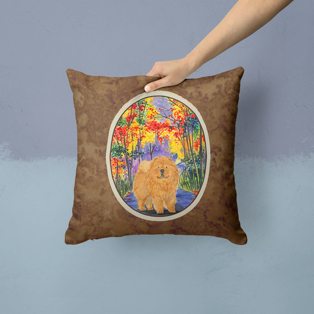 Chow Chow Decorative Throw Pillow 14x14 Indoor Outdoor Accent Cushion, Fabric Cover with Insert for Sofa, Bed, Porch & Living Room