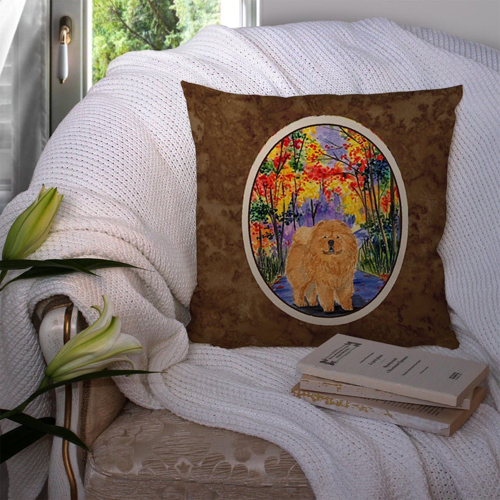 Chow Chow Decorative Throw Pillow 14x14 Indoor Outdoor Accent Cushion, Fabric Cover with Insert for Sofa, Bed, Porch & Living Room