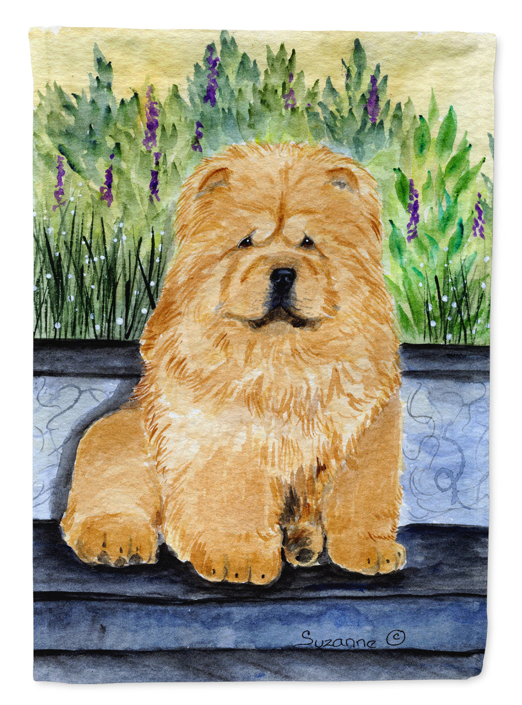 Chow Chow House Flag 28x40 Porch Sleeve Pole Decorative Outside Yard Banner Artwork Wall Hanging, Polyester