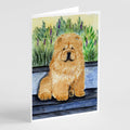 Chow Chow Greeting Cards Pack of 8 Blank Cards with Envelopes Whimsical A7 Size 5x7