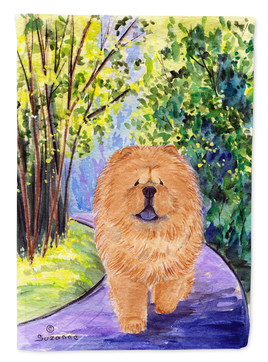 Chow Chow House Flag 28x40 Porch Sleeve Pole Decorative Outside Yard Banner Artwork Wall Hanging, Polyester