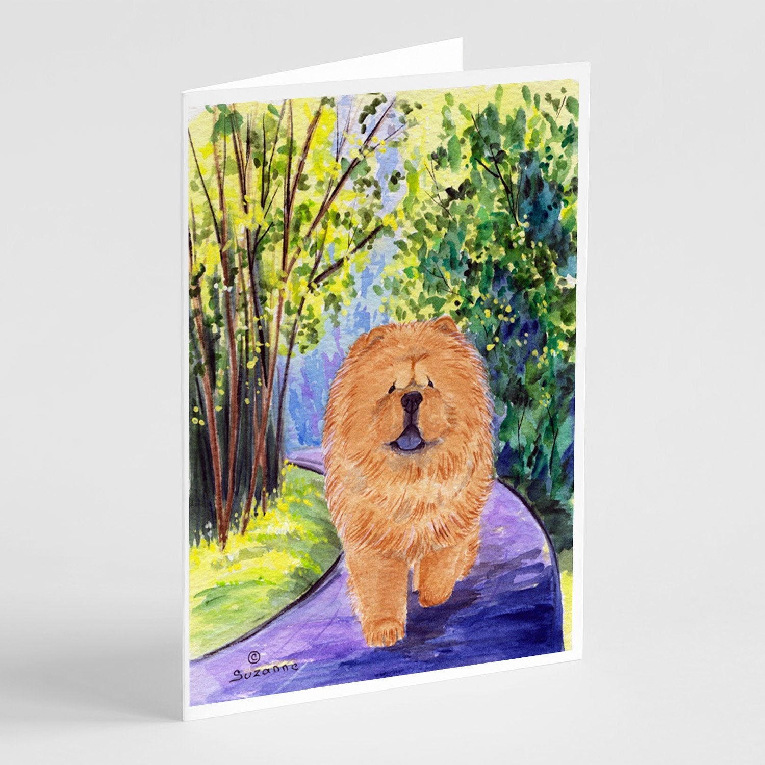Chow Chow Greeting Cards Pack of 8 Blank Cards with Envelopes Whimsical A7 Size 5x7