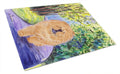 Chow Chow Cutting Board Tempered Glass Kitchen Cutting Surface, Heat Resistant Chopping, Non-Slip Feet, Food Prep & Serving