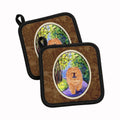 Chow Chow Pot Holder Set of 2 Heat Resistant Quilted Hot Pads 7.5 x 7.5 Inch, Insulated Kitchen Trivets for Cooking & Baking