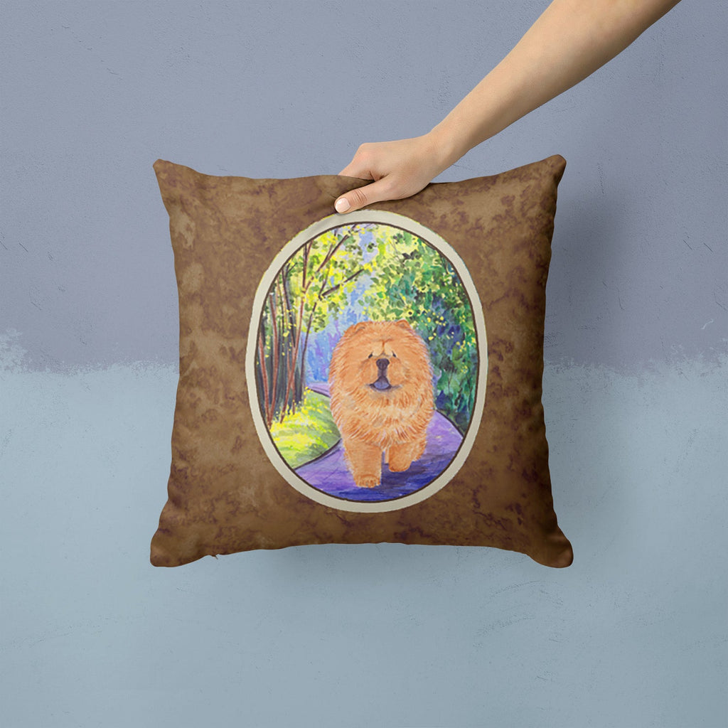 Chow Chow Decorative Throw Pillow 14x14 Indoor Outdoor Accent Cushion, Fabric Cover with Insert for Sofa, Bed, Porch & Living Room