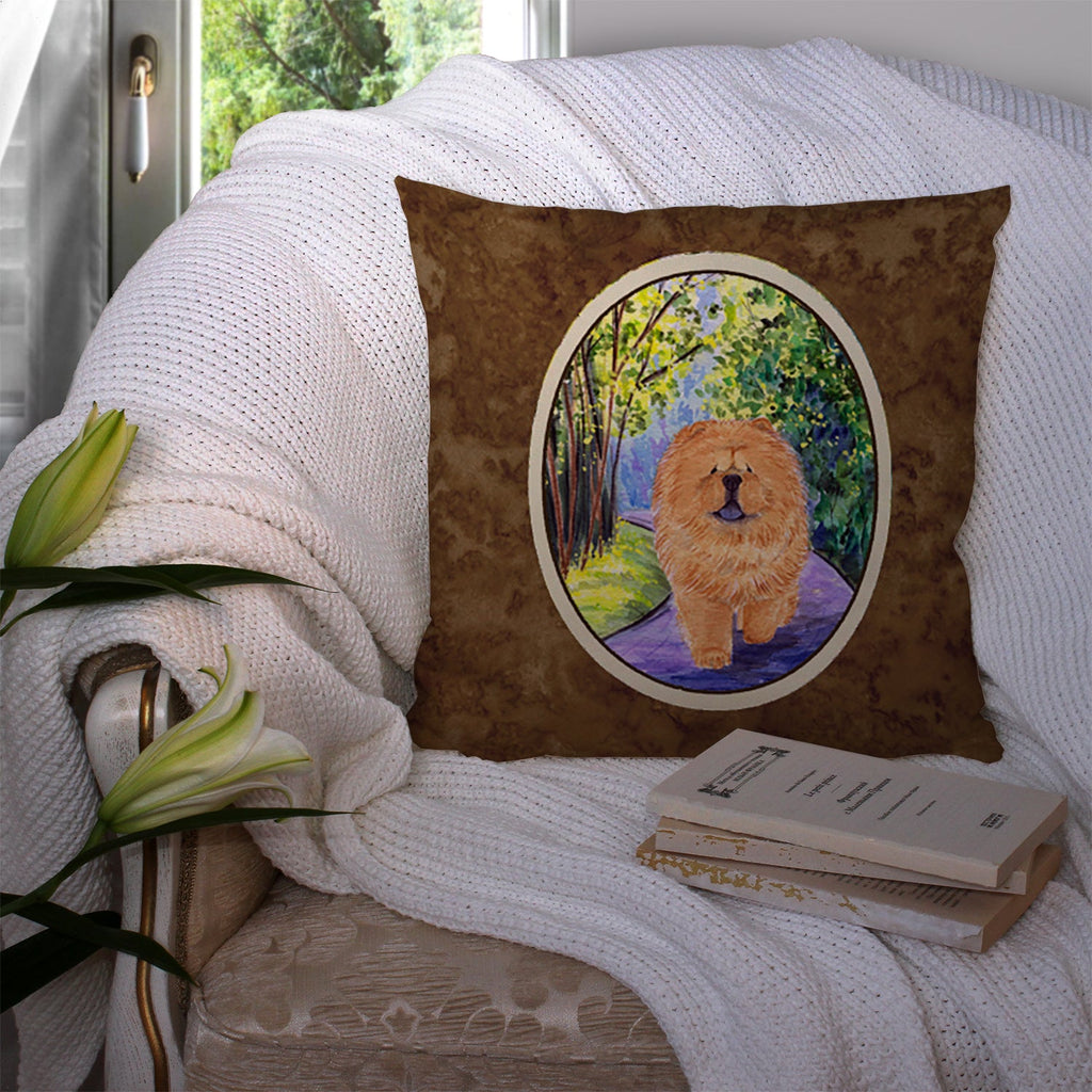 Chow Chow Decorative Throw Pillow 14x14 Indoor Outdoor Accent Cushion, Fabric Cover with Insert for Sofa, Bed, Porch & Living Room