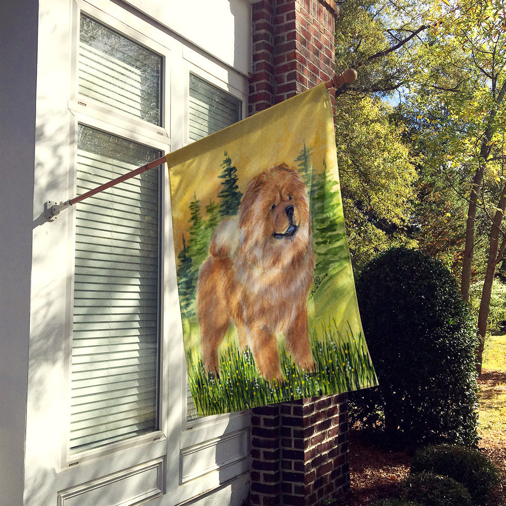 Chow Chow House Flag 28x40 Porch Sleeve Pole Decorative Outside Yard Banner Artwork Wall Hanging, Polyester