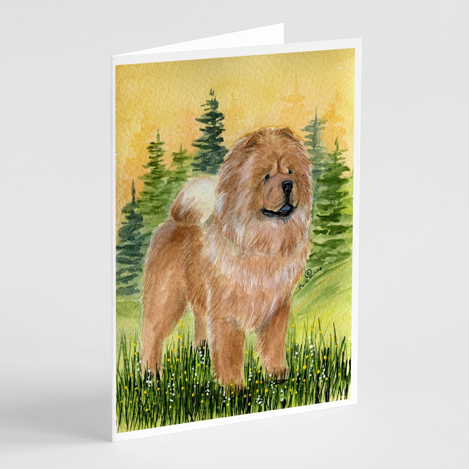 Chow Chow Greeting Cards Pack of 8 Blank Cards with Envelopes Whimsical A7 Size 5x7