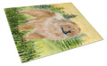 Chow Chow Cutting Board Tempered Glass Kitchen Cutting Surface, Heat Resistant Chopping, Non-Slip Feet, Food Prep & Serving