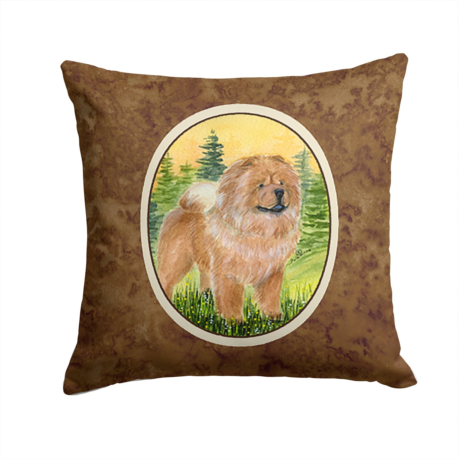 Chow Chow Decorative Throw Pillow 14x14 Indoor Outdoor Accent Cushion, Fabric Cover with Insert for Sofa, Bed, Porch & Living Room
