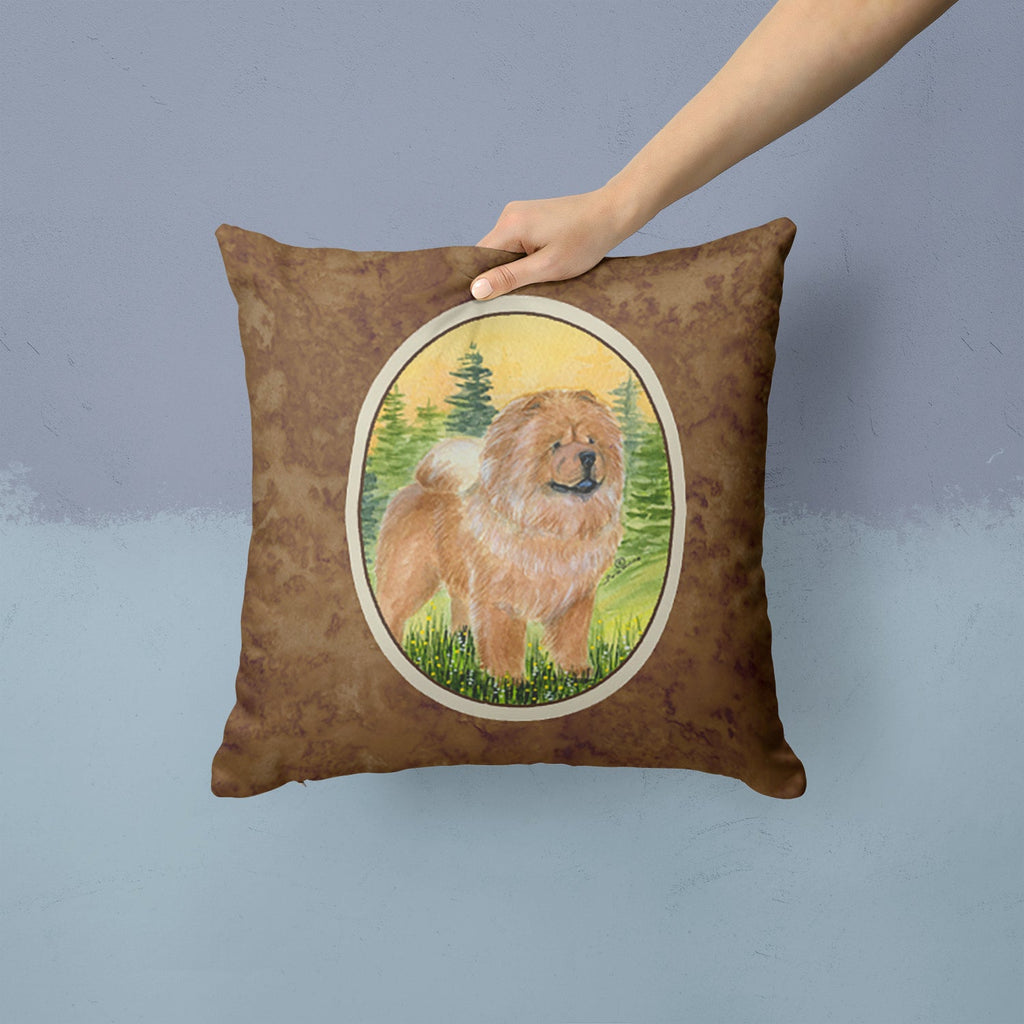 Chow Chow Decorative Throw Pillow 14x14 Indoor Outdoor Accent Cushion, Fabric Cover with Insert for Sofa, Bed, Porch & Living Room