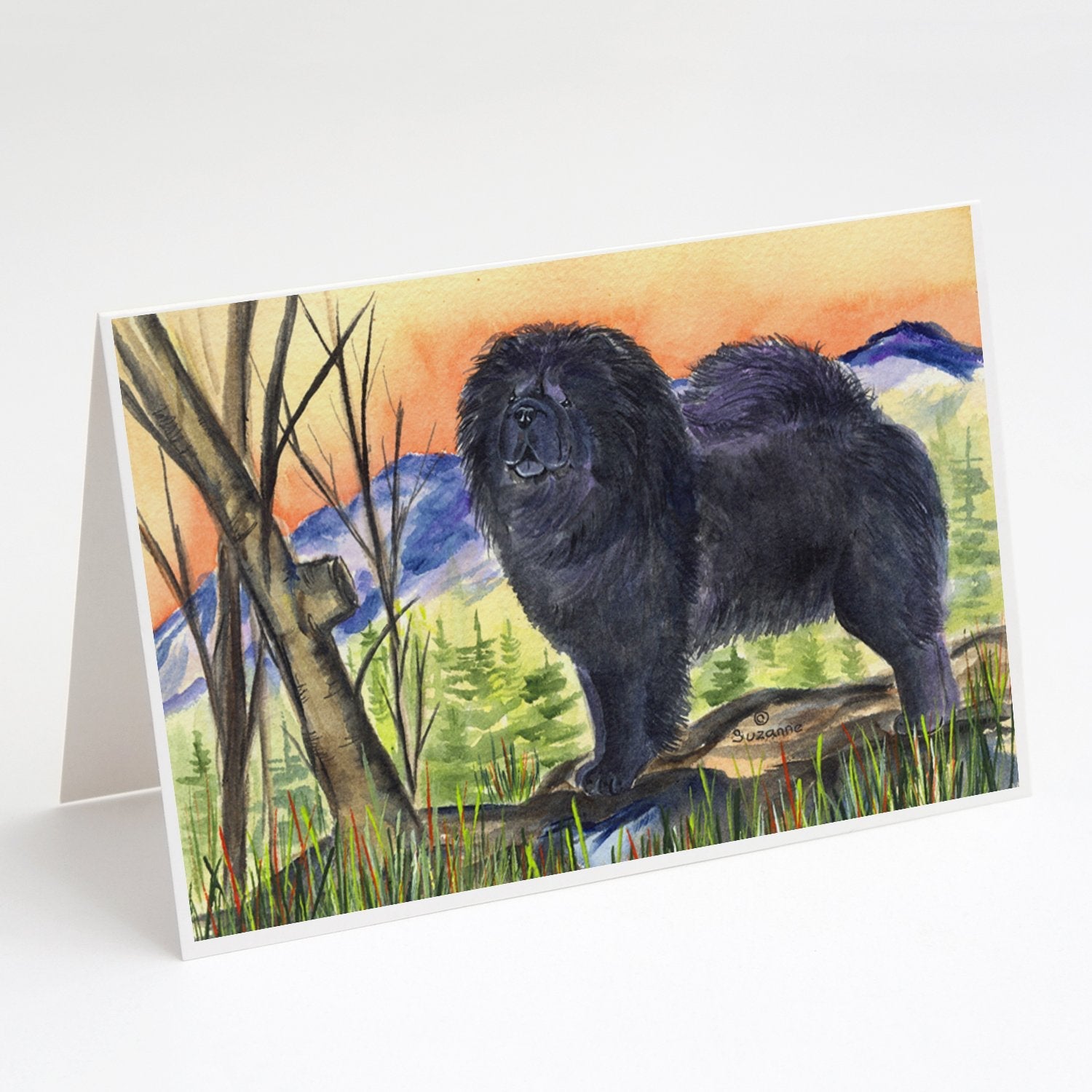 Chow Chow Greeting Cards Pack of 8 Blank Cards with Envelopes Whimsical A7 Size 5x7