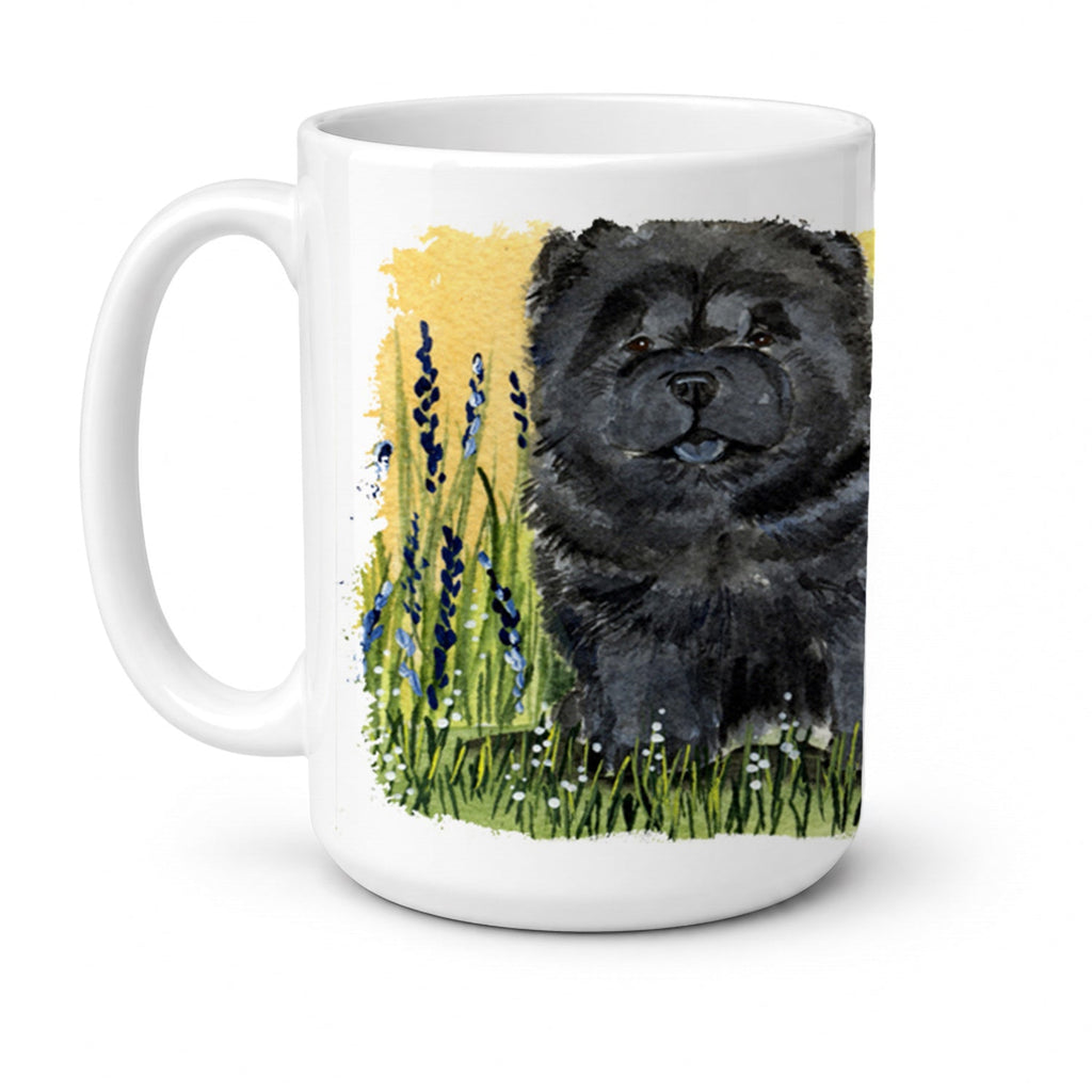 Chow Chow Ceramic Coffee Mug 15 oz Decorative Large C Handle Mug Cup for Tea, Cocoa Hot Chocolate