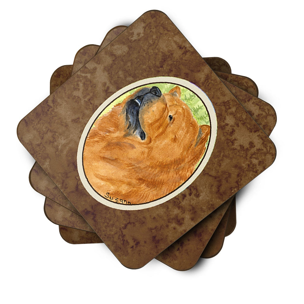 Chow Chow Foam Coasters Set of 4 Cup Coasters for Indoor Outdoor, Tabletop Protection, Anti Slip, Mouse pad Material