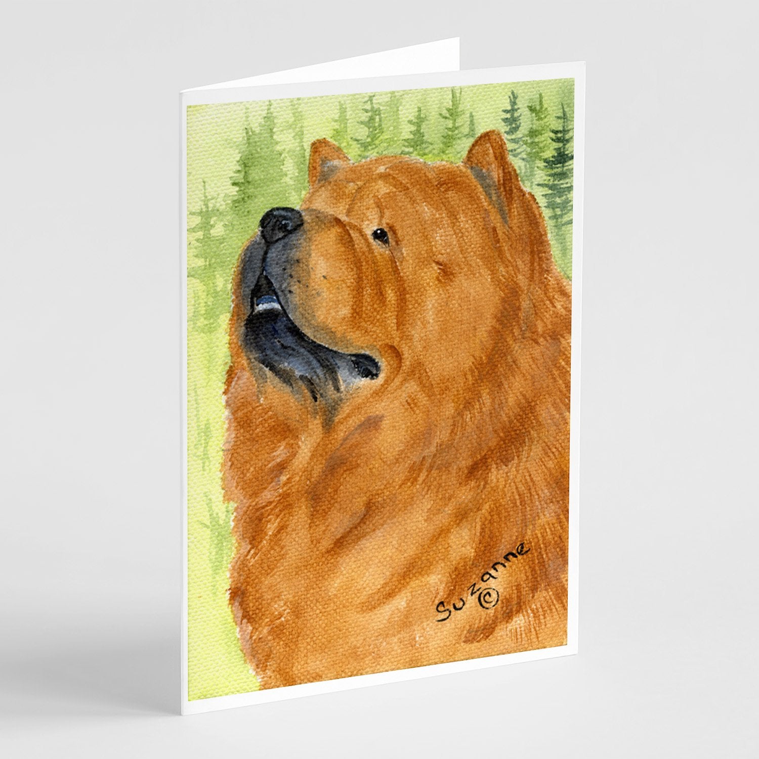Chow Chow Greeting Cards Pack of 8 Blank Cards with Envelopes Whimsical A7 Size 5x7