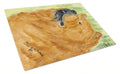 Chow Chow Cutting Board Tempered Glass Kitchen Cutting Surface, Heat Resistant Chopping, Non-Slip Feet, Food Prep & Serving