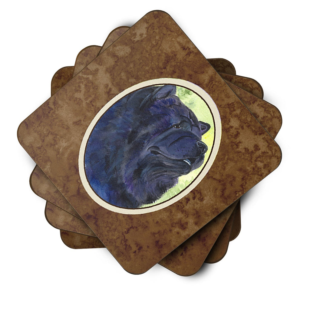 Chow Chow Foam Coasters Set of 4 Cup Coasters for Indoor Outdoor, Tabletop Protection, Anti Slip, Mouse pad Material