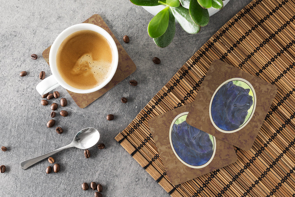 Chow Chow Foam Coasters Set of 4 Cup Coasters for Indoor Outdoor, Tabletop Protection, Anti Slip, Mouse pad Material