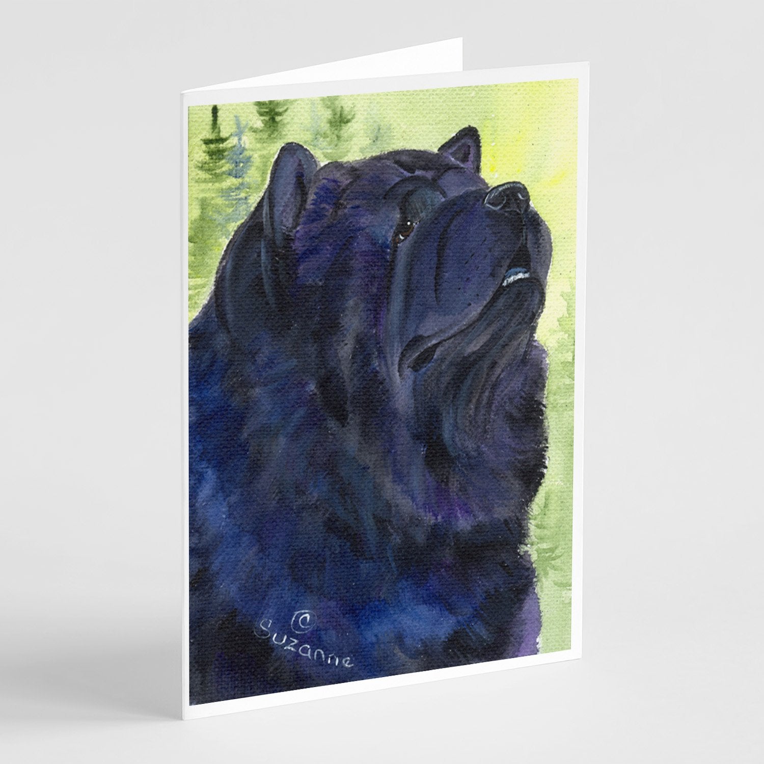 Chow Chow Greeting Cards Pack of 8 Blank Cards with Envelopes Whimsical A7 Size 5x7