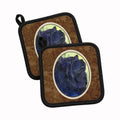 Chow Chow Pot Holder Set of 2 Heat Resistant Quilted Hot Pads 7.5 x 7.5 Inch, Insulated Kitchen Trivets for Cooking & Baking
