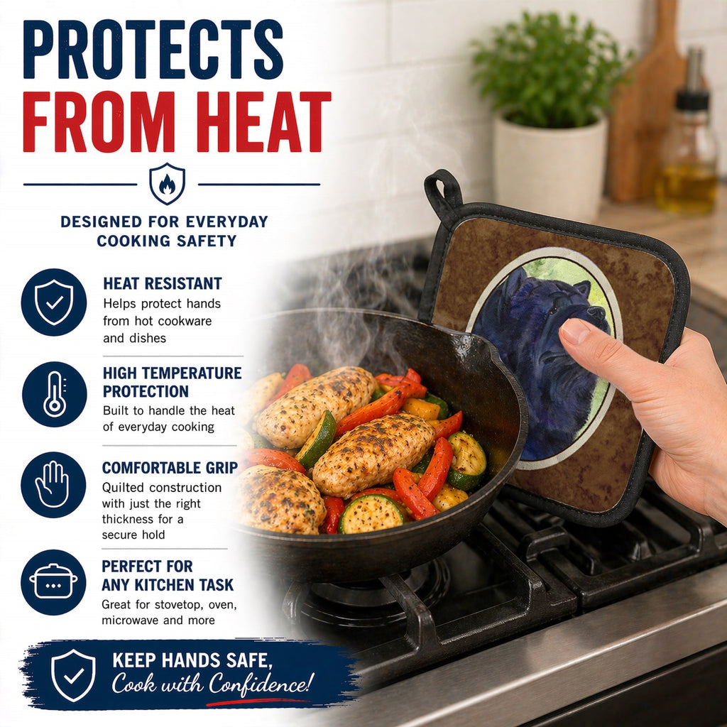 Chow Chow Pot Holder Set of 2 Heat Resistant Quilted Hot Pads 7.5 x 7.5 Inch, Insulated Kitchen Trivets for Cooking & Baking