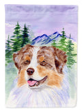 Australian Shepherd House Flag 28x40 Porch Sleeve Pole Decorative Outside Yard Banner Artwork Wall Hanging, Polyester