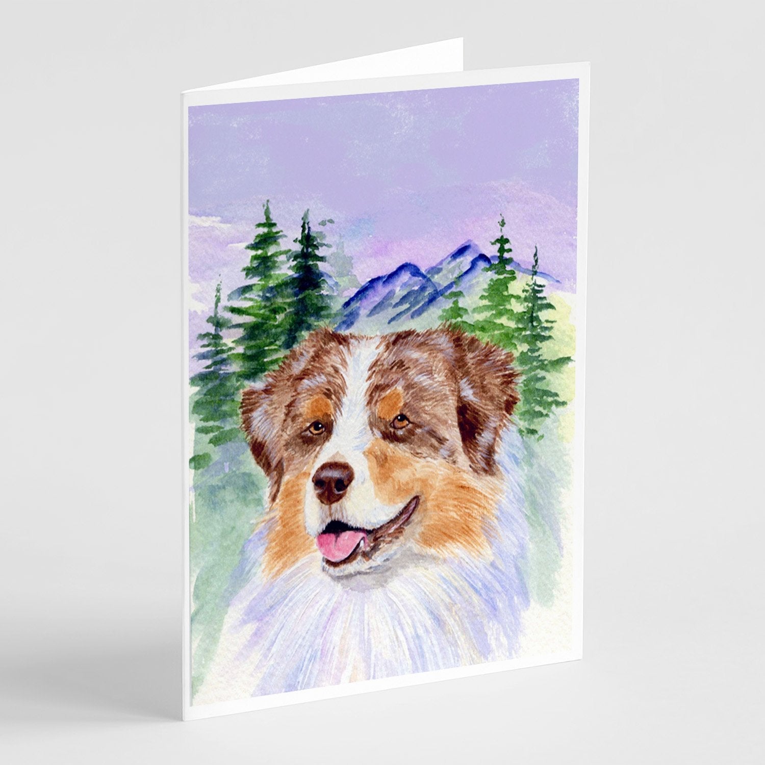 Australian Shepherd Greeting Cards Pack of 8 Blank Cards with Envelopes Whimsical A7 Size 5x7