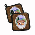 Australian Shepherd Pot Holder Set of 2 Heat Resistant Quilted Hot Pads 7.5 x 7.5 Inch, Insulated Kitchen Trivets for Cooking & Baking