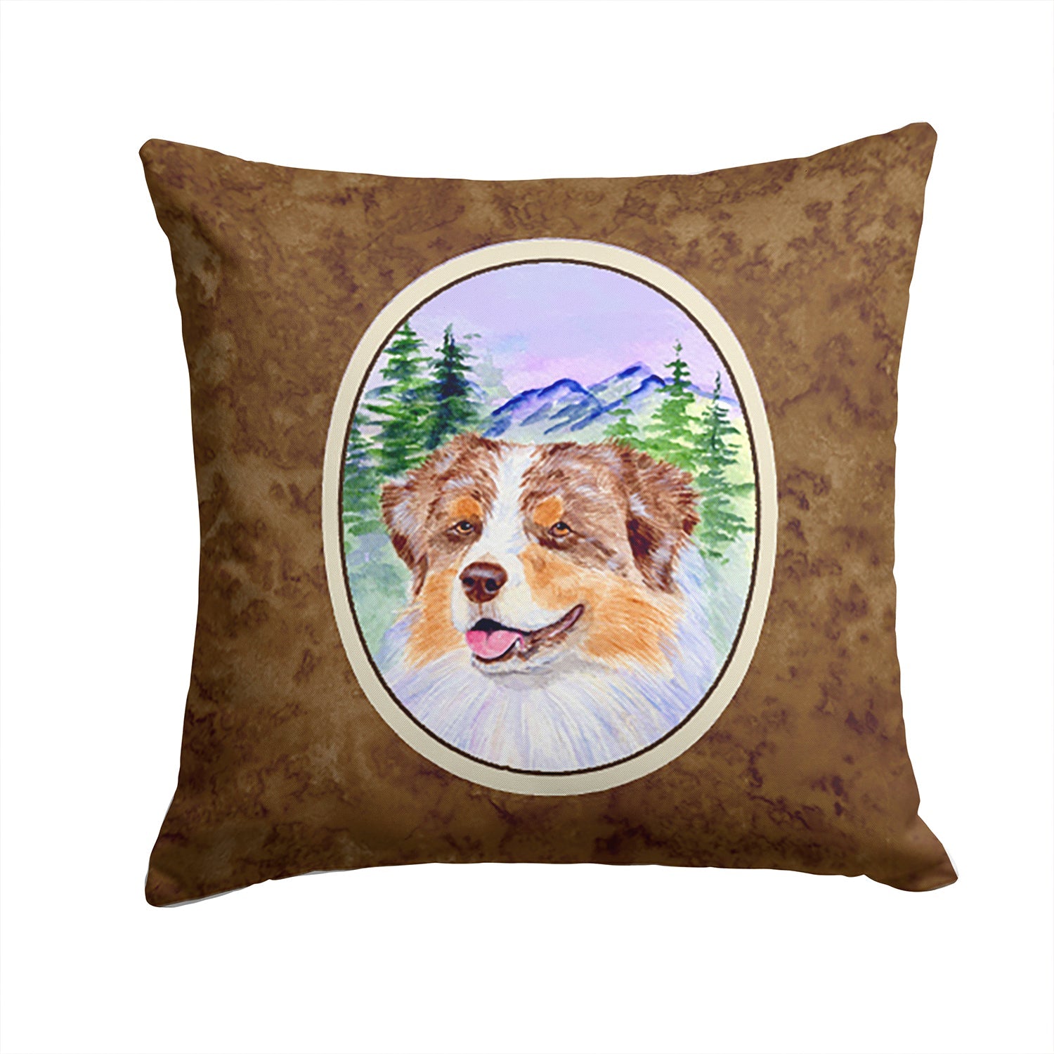 Australian Shepherd Decorative Throw Pillow 14x14 Indoor Outdoor Accent Cushion, Fabric Cover with Insert for Sofa, Bed, Porch & Living Room