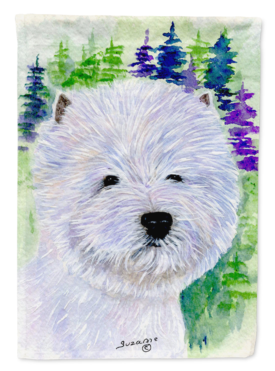 Westie House Flag 28x40 Porch Sleeve Pole Decorative Outside Yard Banner Artwork Wall Hanging, Polyester