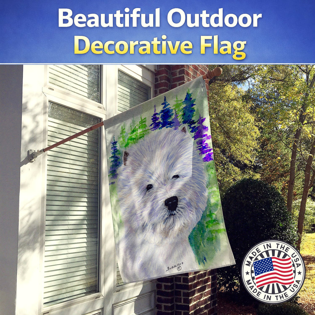 Westie House Flag 28x40 Porch Sleeve Pole Decorative Outside Yard Banner Artwork Wall Hanging, Polyester