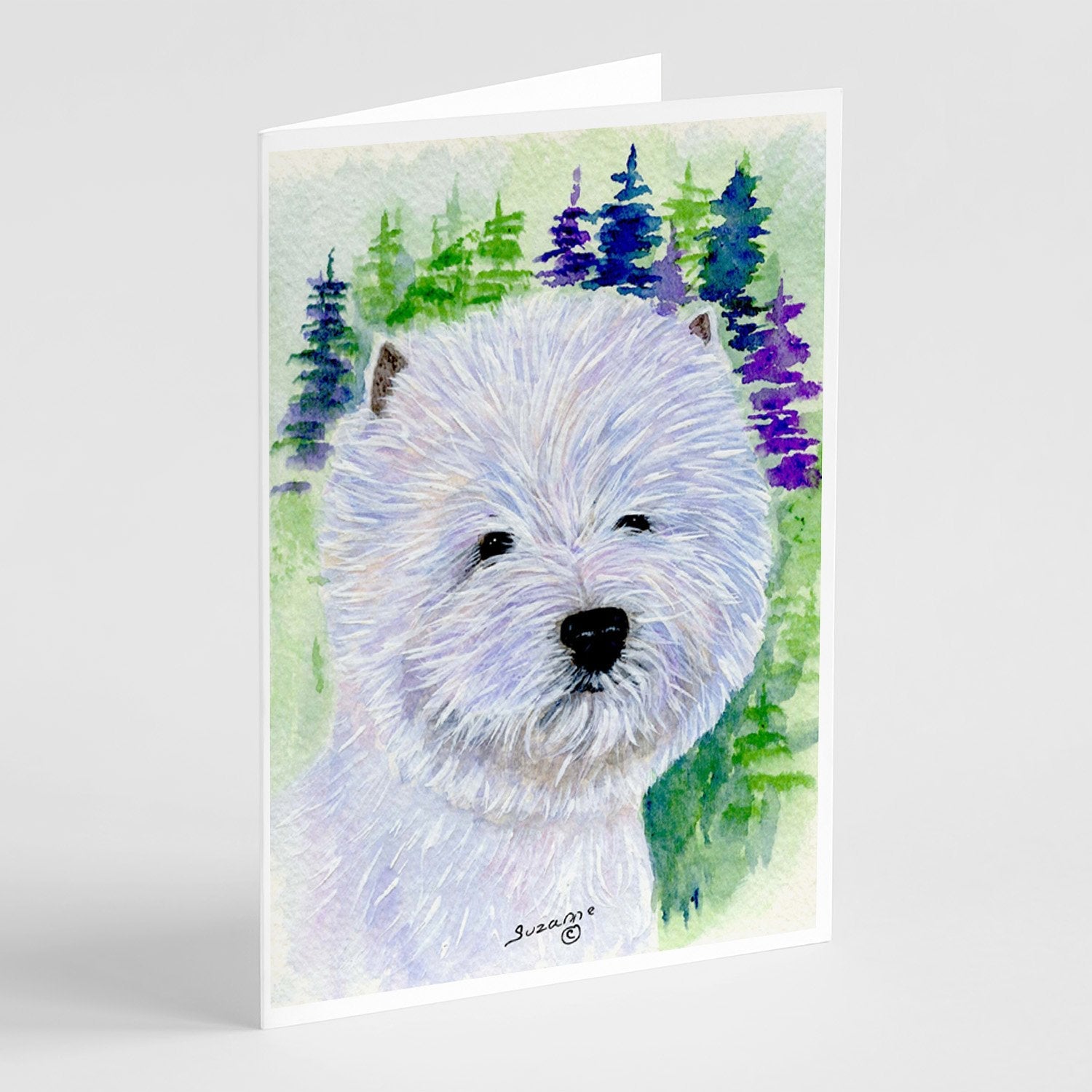 Westie Greeting Cards Pack of 8 Blank Cards with Envelopes Whimsical A7 Size 5x7