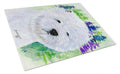 Westie Cutting Board Tempered Glass Kitchen Cutting Surface, Heat Resistant Chopping, Non-Slip Feet, Food Prep & Serving