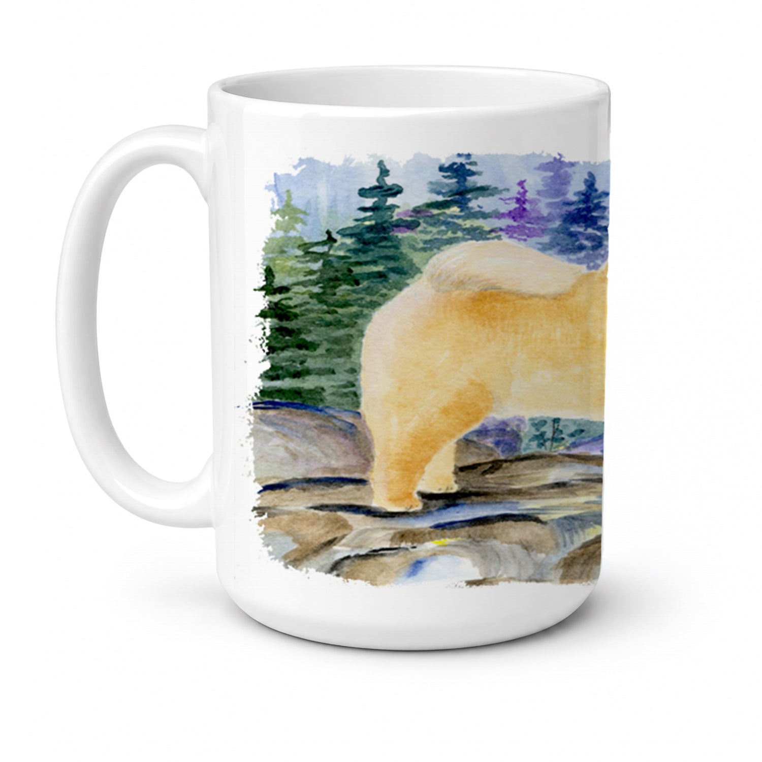 Chow Chow Ceramic Coffee Mug 15 oz Decorative Large C Handle Mug Cup for Tea, Cocoa Hot Chocolate