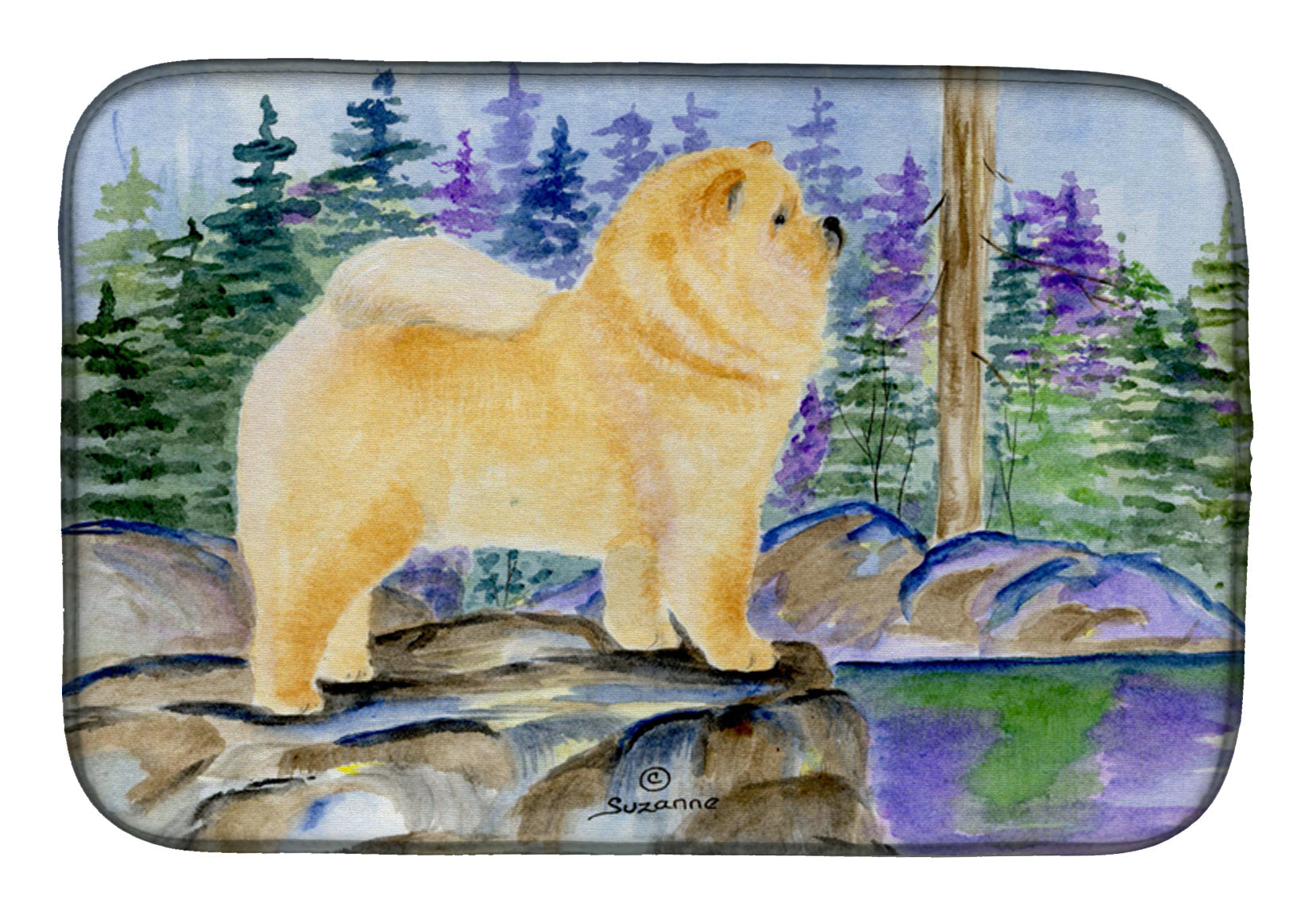 Chow Chow Dish Drying Mat Absorbent Dish Drying Mat Pad for Kitchen Counter Dish Drainer Mat for Countertop, 14 x 21", Multicolor