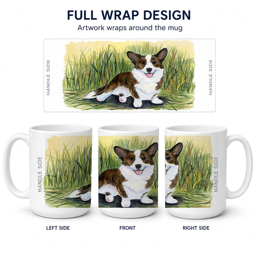 Corgi Ceramic Coffee Mug 15 oz Decorative Large C Handle Mug Cup for Tea, Cocoa Hot Chocolate