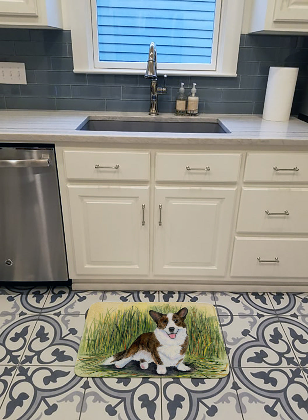 Corgi Memory Foam Kitchen Mat Machine Washable Anti-Fatigue Cushion Comfort Bath or Kitchen Rug