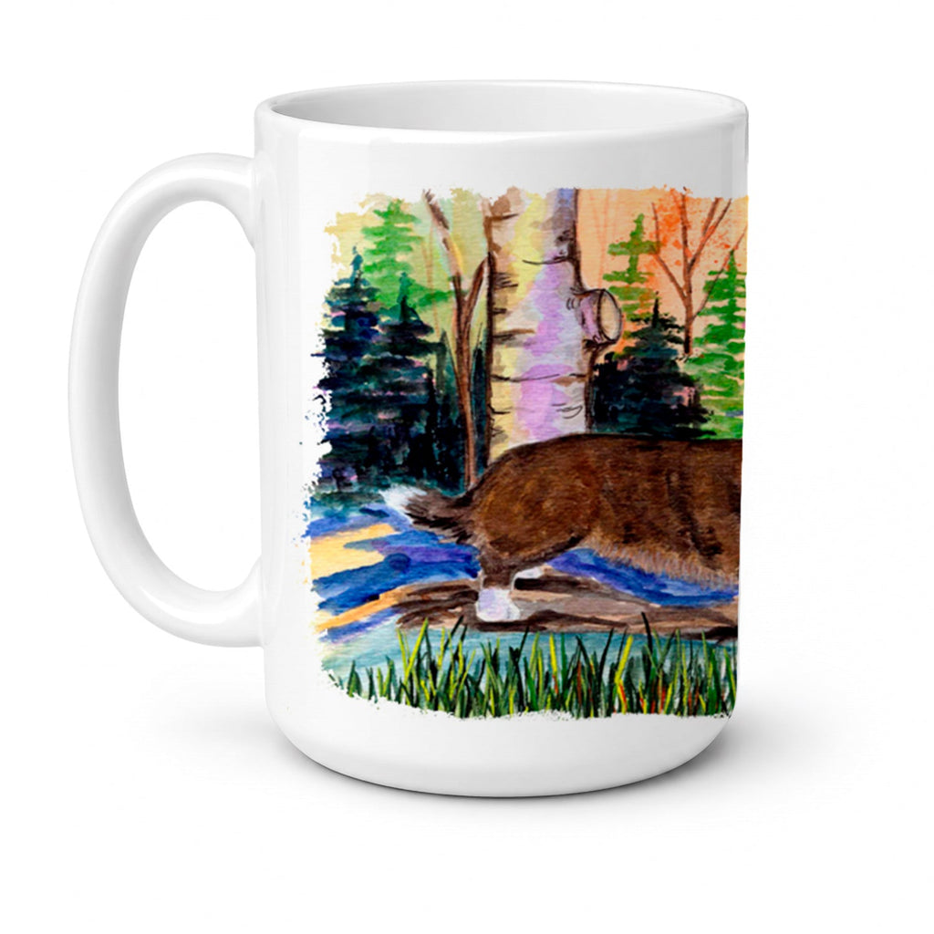 Corgi Ceramic Coffee Mug 15 oz Decorative Large C Handle Mug Cup for Tea, Cocoa Hot Chocolate