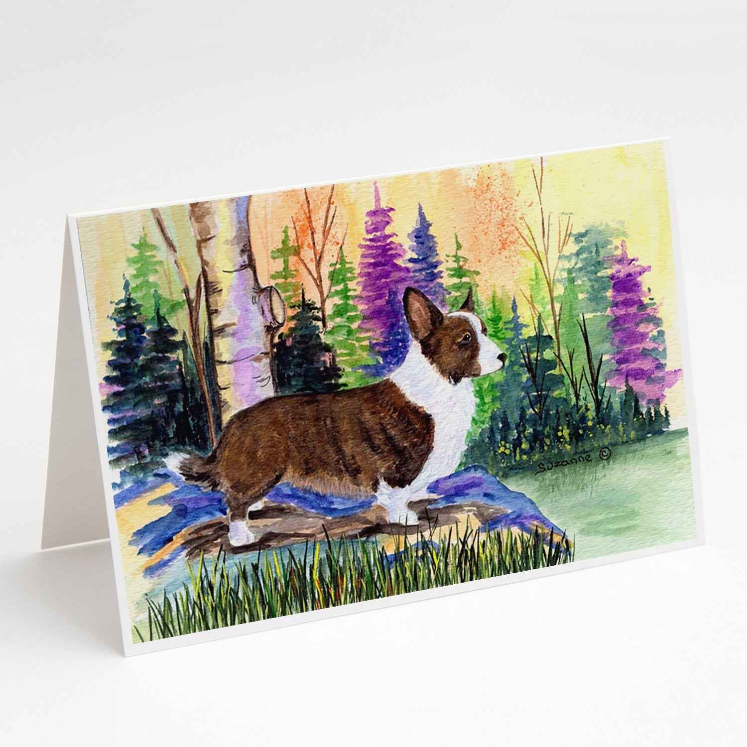 Corgi Greeting Cards Pack of 8 Blank Cards with Envelopes Whimsical A7 Size 5x7