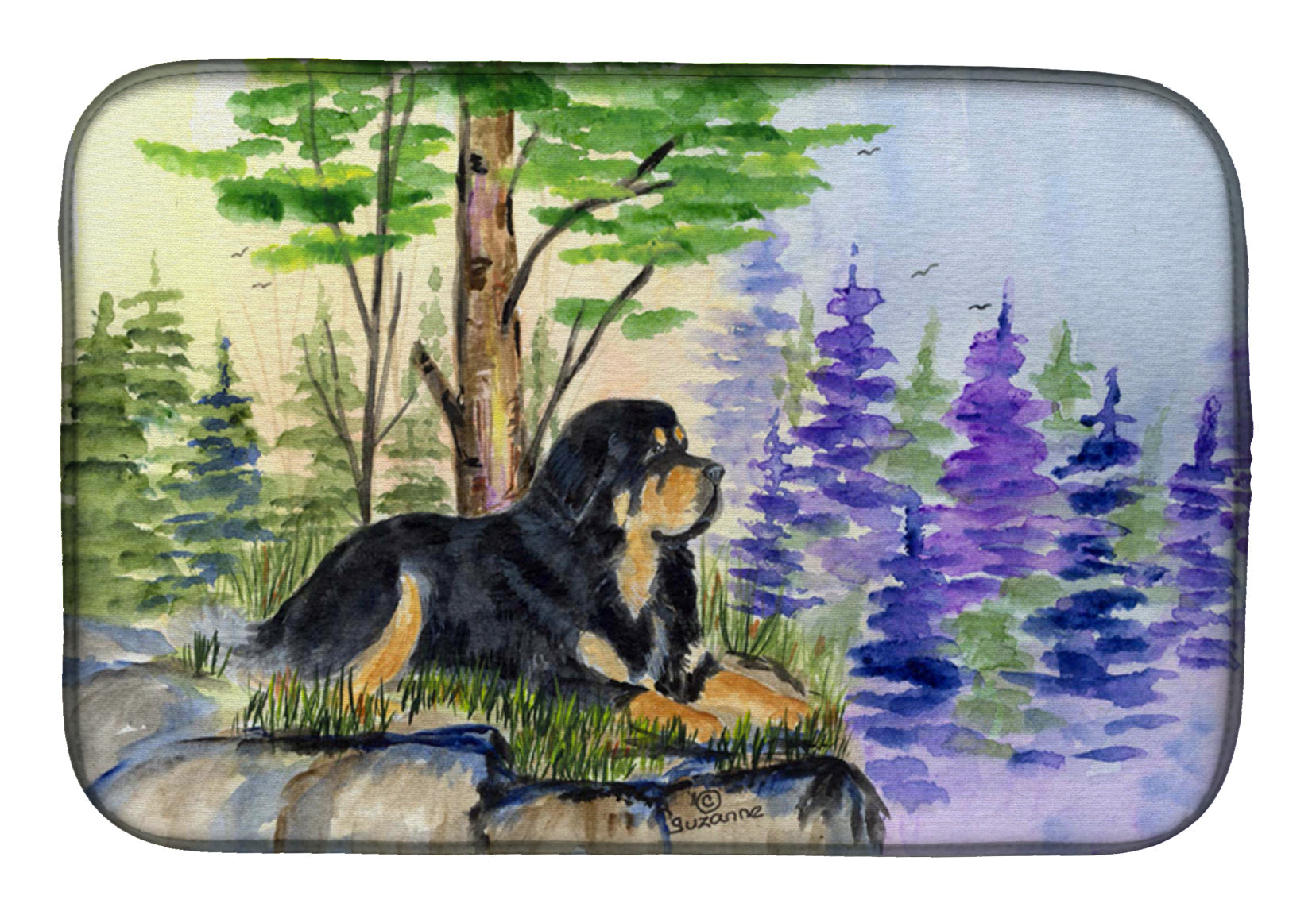 Tibetan Mastiff Dish Drying Mat Absorbent Dish Drying Mat Pad for Kitchen Counter Dish Drainer Mat for Countertop, 14 x 21", Multicolor
