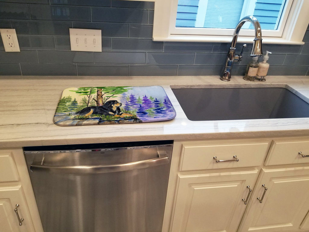 Tibetan Mastiff Dish Drying Mat Absorbent Dish Drying Mat Pad for Kitchen Counter Dish Drainer Mat for Countertop, 14 x 21", Multicolor