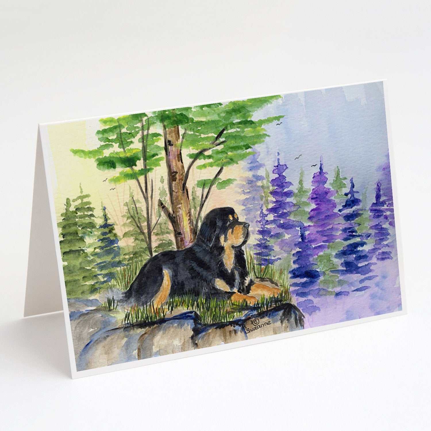Tibetan Mastiff Greeting Cards Pack of 8 Blank Cards with Envelopes Whimsical A7 Size 5x7
